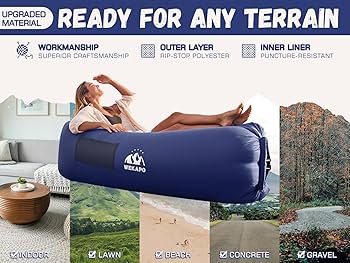 WEKAPO エアラウンジチェア 　エアベッド Amazon.com: WEKAPO Inflatable Lounger Couch: Portable Air